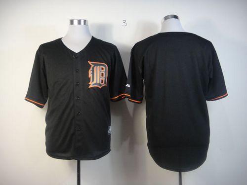 Tigers Blank Black Fashion Stitched MLB Jersey - Click Image to Close